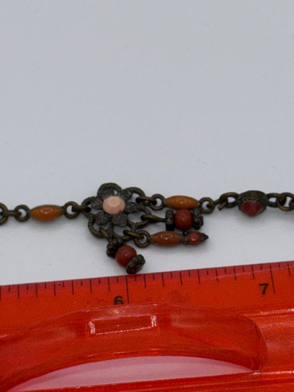 Avon Floral Charm Bracelet – Bronze Tone Beaded Vintage Style - Picture 8 of 16